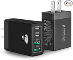 [2-Pack] USB C Wall Charger Block, Aiminu 40W 4-Port Fast Charging Block Dual Port QC+PD Power Brick Multiport Type C Charger Plug Adapter for iPhone 15 14 13 12 11 Pro Max XS XR SE 8 Plus, Samsung