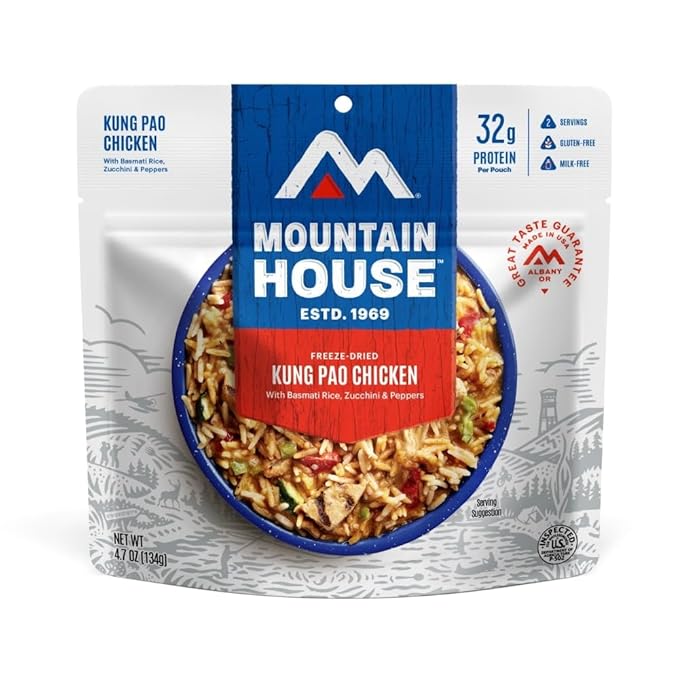Mountain House GlutenFree Kung Pao Chicken FreezeDried Food for Camping, 12 Servings, 30Year ShelfLife