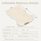 Air Mattress for Tesla Model Y Model 3 2017-2025, Self-Inflating 7" Thickened Camping Bed with Wireless Air Pump, Flocking Surface Portable Air Couch Mat, Model Y Accessories for Outdoor Camping