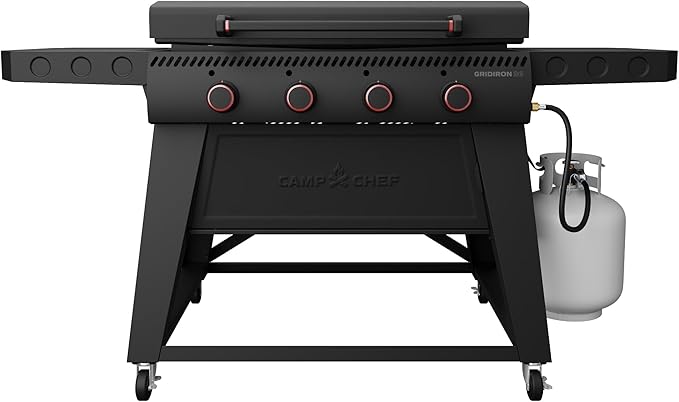Camp Chef Gridiron 36 - Outdoor Griddle Grill with Flamethrower Ignition & Hidden Grease Catcher - Premium Flat Top Grill for Outdoor Cooking