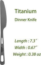 Titanium Spork and Spoon, 6.8" Camping Spork and Soup Spoon, Ultra-Light Eco-Friendly Travel Cutlery Set