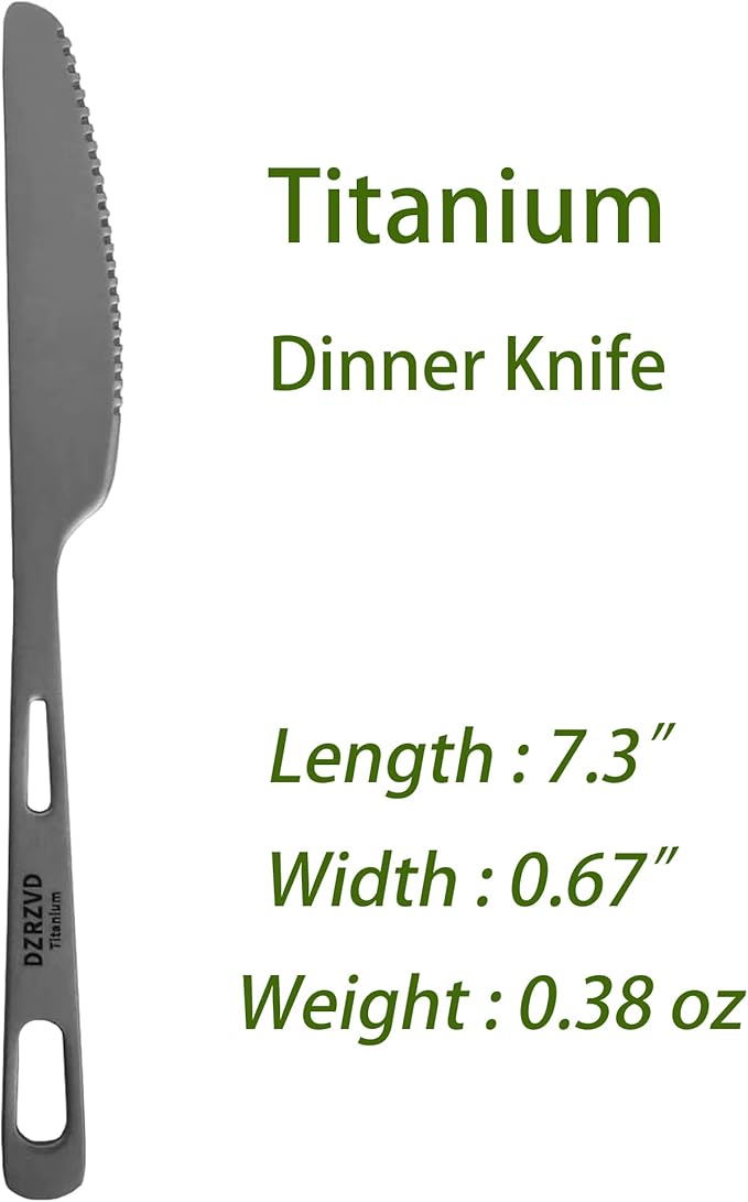 Titanium Spork and Spoon, 6.8" Camping Spork and Soup Spoon, Ultra-Light Eco-Friendly Travel Cutlery Set