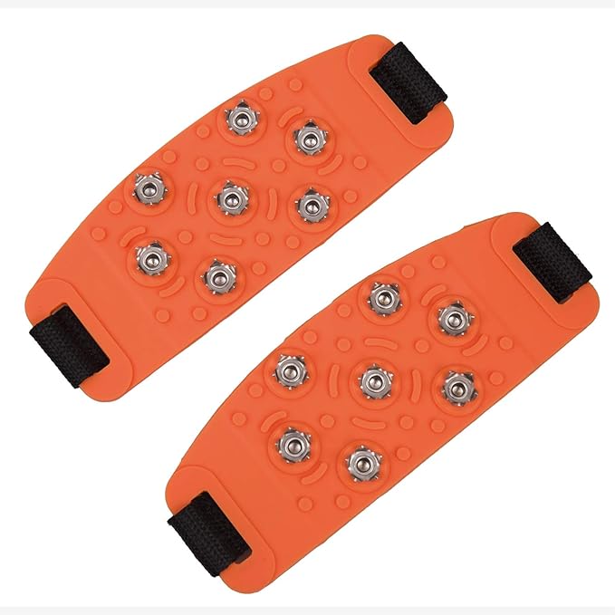 Crampon Traction Cleats Anti-Skid Traction Grips Crampons Spikes 7 Point Cleats for Footwear for Walking, Jogging, Hiking, Mountaineering Ice Snow Grips