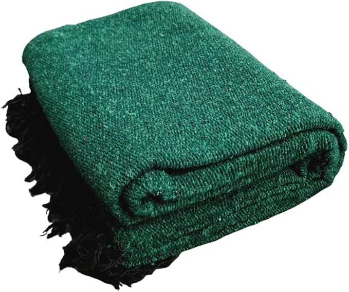 Open Road Goods Solid Color Mexican Yoga Blanket – Large Handwoven Throw for Yoga, Beach, Camping or Home – Soft and Durable Cotton Blend