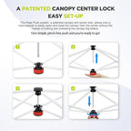 EAGLE PEAK 11x11 Slant Leg Pop-up Canopy Tent Easy One Person Setup Instant Outdoor Beach Canopy Folding Portable Sports Shelter 11' x 11' Base 9' x 9' Top (White)