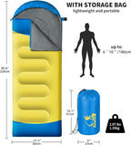 Sleeping Bags for Adults Kids - 3 Season Cold&Warm Weather Waterproof Camping Sleeping Bags - Lightweight Sleeping Bags for Camping Hiking Outdoor Travel