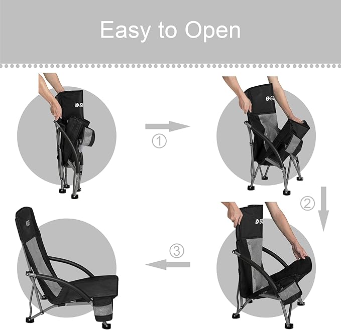 G4Free Beach Chair Folding Portable Beach Backpack Camping Chair for Adults with Mesh Back