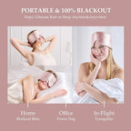 100% Mulberry Silk Sleep Mask, Large Size Travel Eye Masks for Side Sleepers, Adjustable Sleeping Mask for Women and Men, 100% Blackout Eye Mask for Sleeping Soft Pink