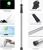 SANLIKE Telescoping Tarp Poles Tent Poles, 96" Aluminum Canopy Poles Extendable Pole for Awning Shelter Camping Hiking Backpacking, Luminous Tip Cap Design, Set of 2, Silvery