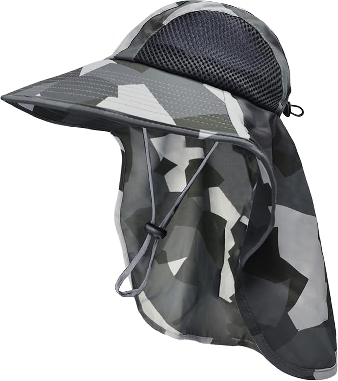 Sun Hat for Men Women with Neck Flap,UPF 50+ UV Protective Hiking Fishing Hats,Wide Brim Sun Hat for Women&Men