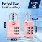 SURE LOCK TSA Approved Luggage Lock – 3-Digit Resettable Combination Padlock with Open Alert Red Dot, Large Easy-Read Dials for Suitcases, Backpacks, Gym & School Lockers(Pink 1 pk)