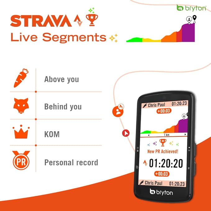 Bryton Rider S810 3.5 Inch Color Touchscreen GPS Bike/Cycling Computer, 50H Battery Life, Offline Maps & Navigation, Advanced Climb Challenge 2.0, Live Tracking (Rider S810E (Device Only))