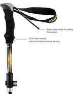 Aluminum Collapsible Ultralight Travel Trekking Hiking Pole for Men and Women (Fits 5'3" - 6'2")