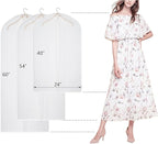 Garment Bags Clear Suit Bag for Closet Storage Hanging Clothes Dress Cover Bags (24" x 40"12pcs)