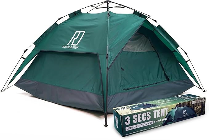 Reactive Outdoor Tent - 3 Second Tent - 3 Sec Instant Pop Up Tent - Easy and Quick Setup Camping Tent - 1 Person Setup Waterproof Double Layer Outdoor Camping Tent
