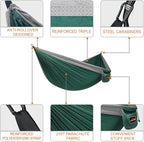 Camping Hammock, Super Lightweight Portable Parachute Hammock with Two Tree Straps Single or Double Nylon Travel Tree Hammocks for Camping Backpacking Hiking