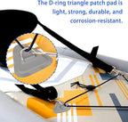 TOBWOLF 6 Pack 3.54" / 9cm Stainless Steel D-Ring Patch for Inflatable Boat Kayak Dinghy SUP, Triangular D-Ring PVC Patch Stand-Up Paddleboard Canoe Rafting Accessories, NO Glue Included