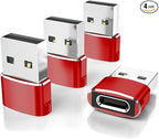 Elebase for Airpods Pro 3 Adapter,USB to USB C Adaptor 4Pack,USBC Female to A Male Cable Connecter for Apple Watch Ultra iWatch 11 10 9 8 7 SE 2,Airpods 4,iPad 8th 9th 10th Air 5th Mini 6th Generation