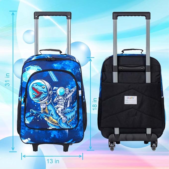 KLFVB Kids Luggage for Boys Girls, Cute Rolling Wheels Suitcase for Toddler, Children Travel Carry on Suitcase