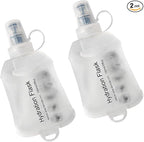 WILDREEDS 150ml Soft Flask, TPU Collapsible Soft Water Bottle for Hydration Pack, Running Vest, Folding Water Bottle for Hiking Cycling Climbing-2Pcs, White