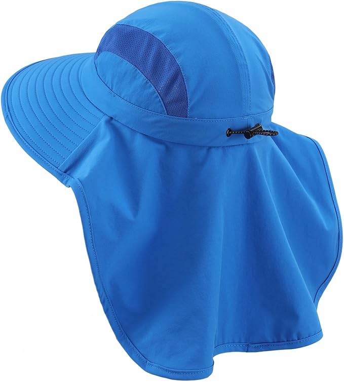 Home Prefer UPF 50+ Sun Hats for Men Women Wide Brim Fishing Hat with Neck Flap UV Protection Sunblock Safari Bucket Hat