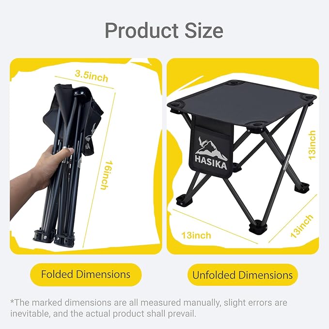 HASIKA Collapsible Stool Foot Rest 2 Pack Folding Stool Portable Outdoor Ottoman 400lbs Strong Support Camping Stool for Travel Gardening Fishing Hiking BBQ