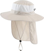 Home Prefer Outdoor UPF50+ Mesh Sun Hat Wide Brim Fishing Hat with Neck Flap Sun Hat for Men Women