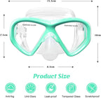Kids Swim Goggles Snorkel Diving Mask for Boys Girls Ages 5-15, Two-Color Anti-Fog Swimming Goggles with Nose Cover