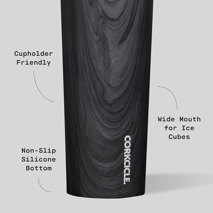 Corkcicle Sport Canteen - Keeps Drinks Cold 25 Hours - Stainless Steel Water Bottle - Triple-Insulated - Spill-Proof - Summer Drinkware Gift - Keeps Drinks Ice Cold - 20 oz - Burnt Wood