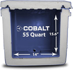 Cobalt 55 Quart Roto Molded Super Ice Cooler | Large Ice Chest - Long Term Ice Retention |