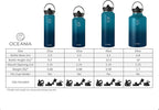 Oceania Flask 32oz Stainless Steel Water Bottles | Modern, Leakproof, Hydro BPA-Free, Insulated Water Bottle with 3 Lids, 3 Straws & 2 Straw Cleaning Brushes | Simple Camping & Hiking Water Bottle