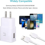 Android Charger Fast Charging, Type C Fast Charger Block with 5FT USB Type C Cable for Galaxy S23/S23 Ultra/S22/S21/S20/S20+/S10/S10+/S10e/S9/S9+/S8/S8Plus/Edge/Active/Note 8/9/10/20-White