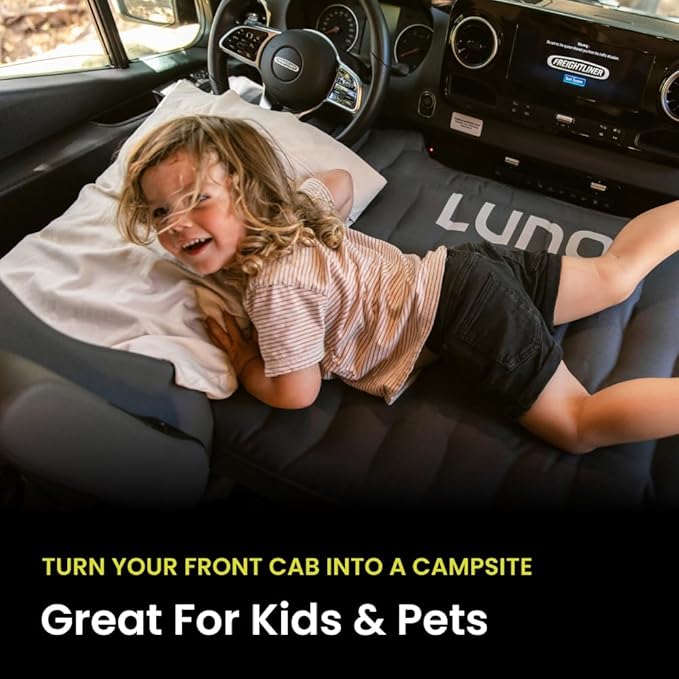 Luno Van Front Cab AIR Mattress - Inflatable Sleeping Van Bed for Travelers & Campers - Front Seat Air Mattress Fits Ford Transit, Mercedes Sprinter, RAM Promaster, Winnebago Solis & Other Vans