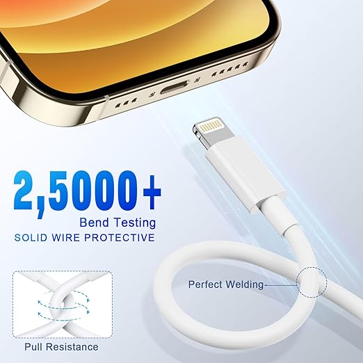 USB C to Lightning Cable [Apple MFi Certified] 2Pack 6FT iPhone Fast Charger Cable Power Delivery Type C Charging Cord Compatible with iPhone 14 13 12 11 Pro Max X XS XR 8 7 6s Plus SE，White