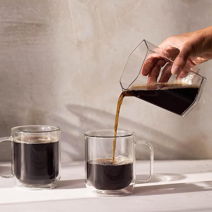 AeroPress Clear XL Coffee Press, All-in-One Large French Press, Pour-Over & Espresso Style Manual Brewer, 2 Min Brew for Less Bitterness, More Flavor, Portable Coffee Maker, Travel & Camping