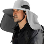 Fishing Hat for Men&Women,Outdoor UV Waterproof Wide Brim Bucket Hat,UPF50+ Sun Hat with Neck Flap