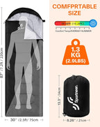 Sportneer Sleeping Bag, 3 Seasons Warm Cold Weather Sleeping Bags for Adults Kids Boys Girls with Compression Sack- Lightweight Camping Essentials Gear Accessories, Backpacking, Hiking