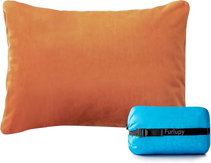 Small Shredded Gel Memory Foam Pillow，Adjustable for Contoured Support -Portable Ideal for Backpacking, Camping, Travel, Car, Airplane,Office Nap