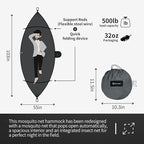 Hammock with Mosquito Net - Lightweight, Portable, 1 Person Hammock - for Camping, Hiking, Backpacking, Travel, a Festival, or The Beach