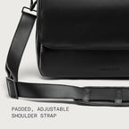 Nordweg Workday Briefcase NW053B – Full-Grain Leather Laptop Bag 15.6" – Office Shoulder Messenger for Work, Study, Travel