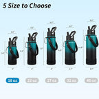 BJPKPK Water Bottle with Straw Lid, 18oz Insulated Water Bottles with 3 Lids, Paracord Handle & Non-slip Boot, Metal Stainless Steel Thermo, BPA Free Leak Proof Cups, Tumblers,Army Green & Black