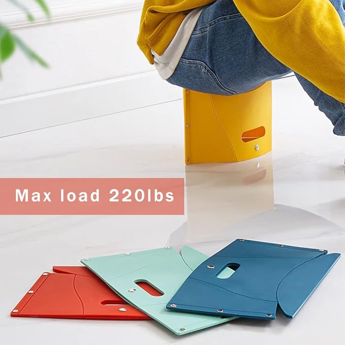 Folding Portable Camping Hiking Stool, Lightweight Collapsable Foldable Chair for Travel Gathering BBQ Subway Library Backpacking Outdoor Ultralight Mini (Yellow)