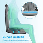 Universal Kayak Seat with Back Support, Comfortable Deluxe Sit-On-Top Canoe Seat for SUP Paddle Board Fishing Boat with 6 Adjustable Straps
