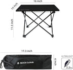 ROCK CLOUD Portable Camping Table Ultralight Aluminum Folding Beach Table Camp for Camping Hiking Backpacking Outdoor Picnic, Black