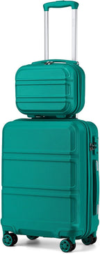 Kono Carry On Luggage Set Lightweight Airline Approved Carry On Suitcase with TSA Lock Spinner Wheels Durable Luggage Hardside Turquoise
