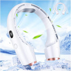 Portable Neck Fan, 8000mAh 18Hrs Long-Lasting, Hands Free 360° Cooling, 3-Speed LED Display, Adjustable to Wear, Quiet Rechargeable Personal Fans for Office/Travel/Outdoor Gift for Women Men