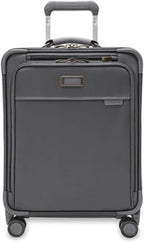 Briggs & Riley Global 21" Carry On Expandable Spinner - Luggage for Travel, Suitcases with Wheels, Softside Rolling Bag for Men & Women, Self-Repairing Zipper - Baseline Collection, Steel Gray
