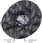 CAMOLAND Mens Fishing Hat Wide Large Brim Sun Hat with Outdoor UV Protection