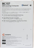 COOSPO Bike Computer Wireless GPS, Cycling Computer GPS Bike Tracker with Bluetooth/ANT+, Waterproof Bicycle Computer GPS Speedometer with Auto Backlight, 2.4 inch LCD Display