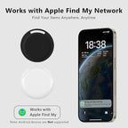 Air Tracker Tag, Smart Bluetooth Tracker Tag, Works with Apple Find My APP (iOS Only), Keys Finder and Item Locator for Luggage, Backpack, Suitcase, Pets and more, Waterproof Tracking Tag, White